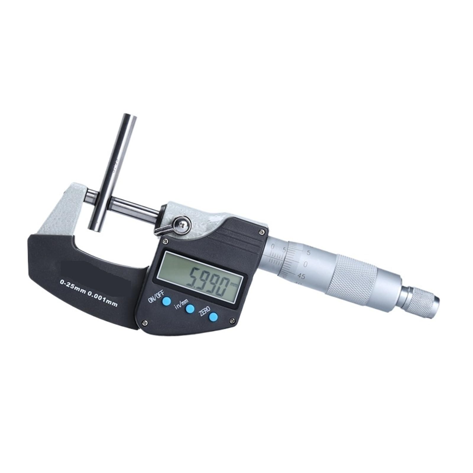Mikrometr cyfrowy z wyświetlaczem LCD 0,001 mm metryczny/calowy elektroniczny suwmiarka zewnętrzna Micrometro 0-25 MM do 100 MM Zmierz wszystko(0-25mm)