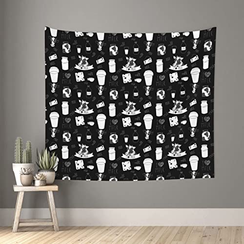 Tapisserie imprimée au lait frais au design esthétique unique format 152x139 cm