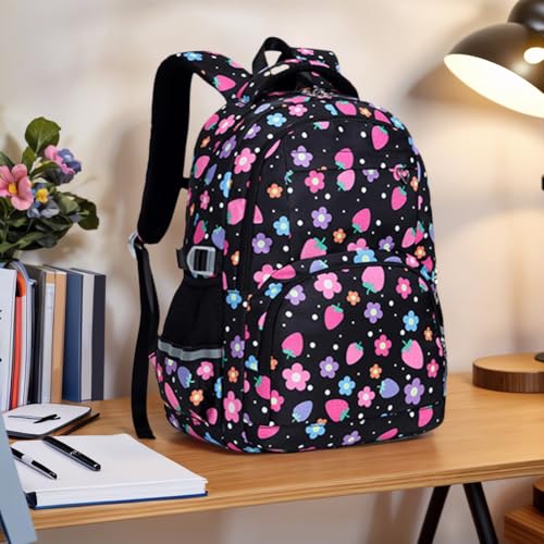 3 Pcs Backpack with Lunch Box Fashionable Backpacks for (Black)3