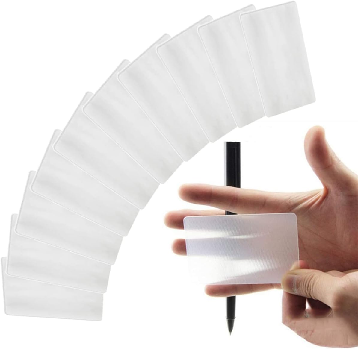 WSNMING Lens Card Illusions Magic Tricks Close up Stage Magic Gimmick Magician Toys (10Pcs Cards)