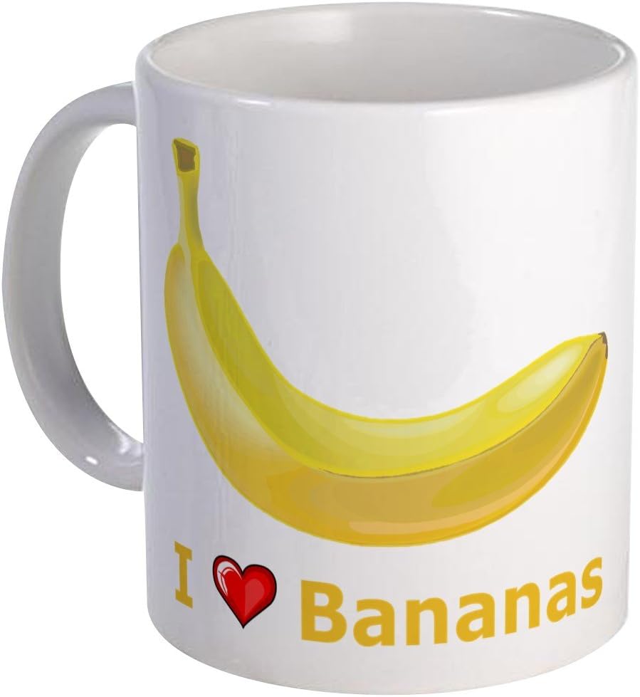 CafePress I Love Banana Mug 11 oz (325 ml) Ceramic Coffee Mug