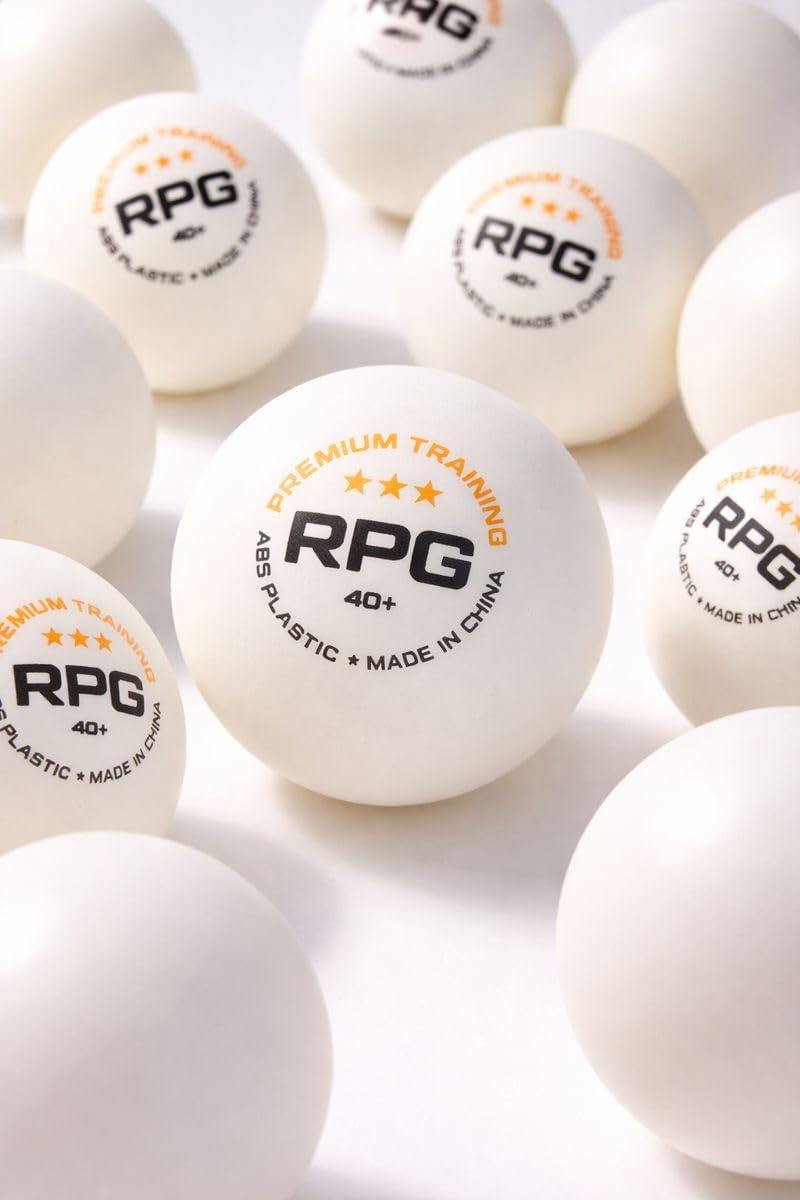 RPG 3-Star Table Tennis Balls (100 Pack) – Professional 40mm+ White Poly (ABS) Ping Pong Balls | ITTF Standard, Consistent Bounce & Superior Spin for Tournament Play & Training