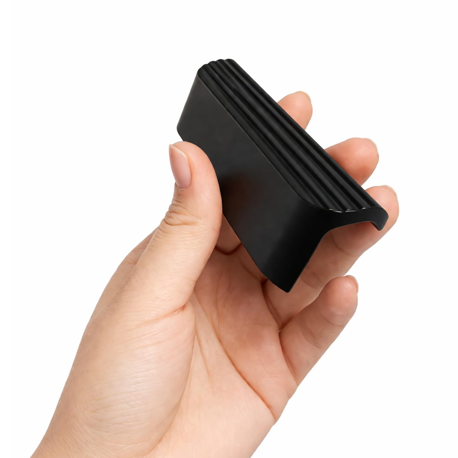 Olifka Çizgili Mat Siyah Çekmece Kulp 64 mm (6,4 cm) Modern Lüks Mobilya Dolap Çekmece Kulbu Metal