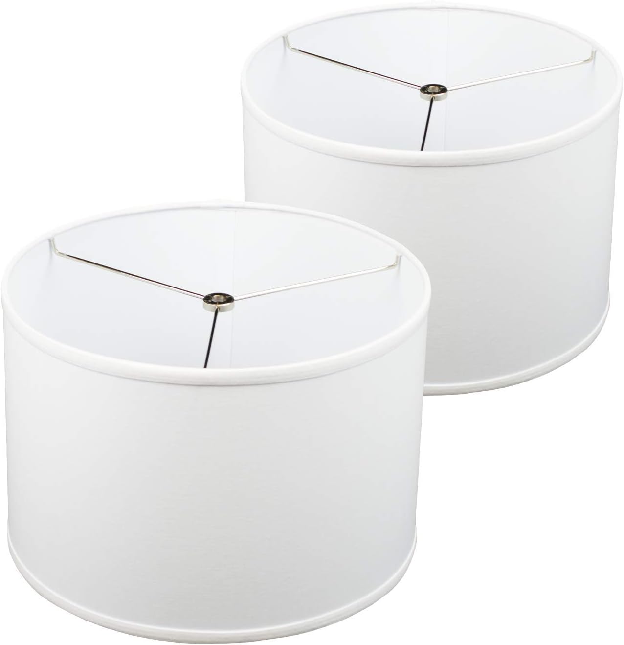 FenchelShades.com Set of 2 Lampshades 13" Top Diameter x 13" Bottom Diameter x 9" Slant Height with Washer (Spider) Attachment for Lamps with a Harp (Linen Navy Blue)