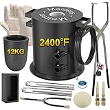 MMasters 12KG Propane Metal Melting Furnace Kit with Gloves, 2400℉ High-Efficiency Metal Foundry for Gold, Silver, Copper, and Aluminum Smelting, Ideal for Jewelry Making and Metal Casting