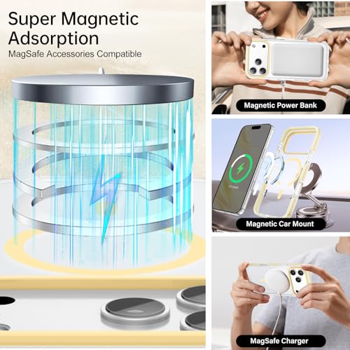 Coque iPhone 17 Pro Max MagSafe antichoc transparente et jaune GaoBao