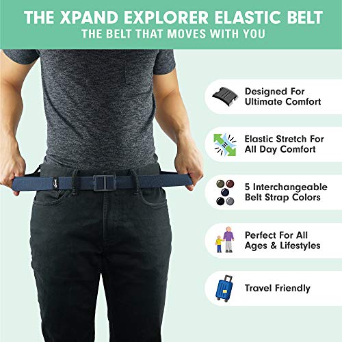 Explorer Belt By Xpand - No-Show Invisible Elastic Belt W/ Slim Aluminum Buckle #TOP2