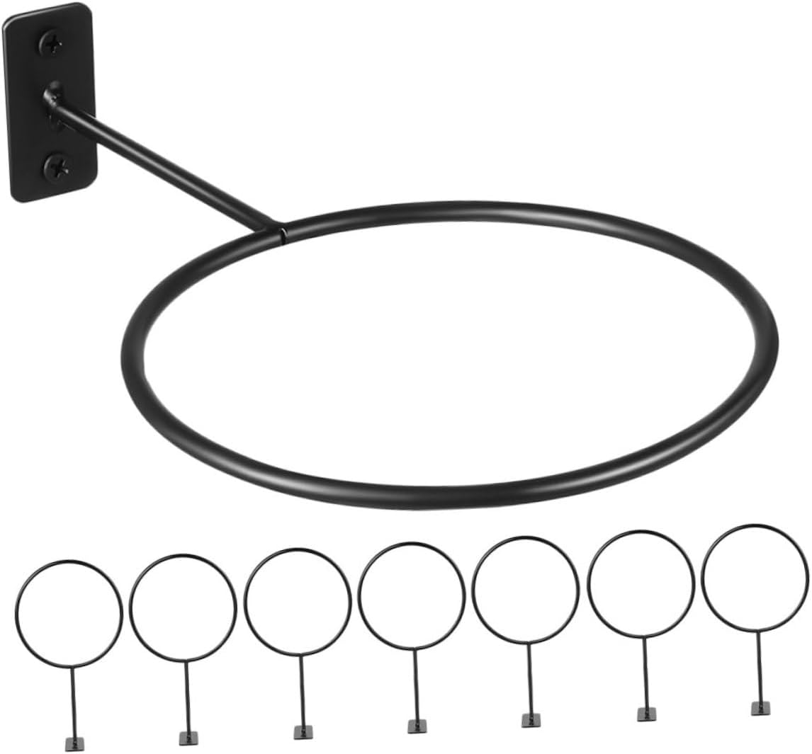 Wall-Mounted Basketball and Football Ball Rack Organizer, 8pcs Metal Ball Storage Stand 23.5x4.5cm, Space-Saving Sports Equipment Holder for Basketball Volleyball Soccer