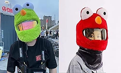 Miniatura 2 de Funda para casco de motocicleta, divertida funda para casco de motocicleta, a prueba de polvo, cubierta decorativa de felpa de dibujos animados,