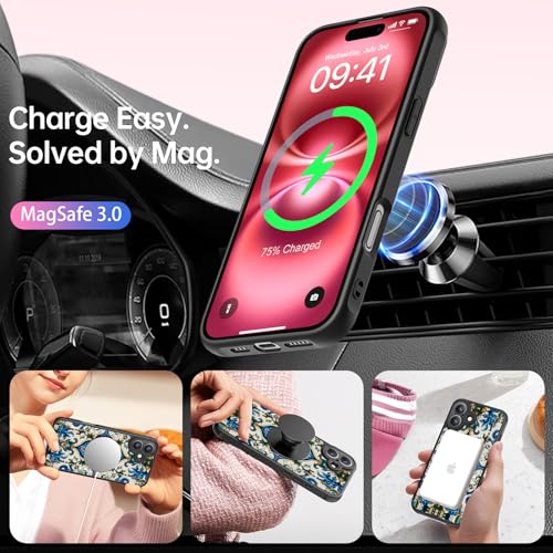FUNMIKO for iPhone 16 Case,Cute Floral,Wireless Charging Compatible - image 2