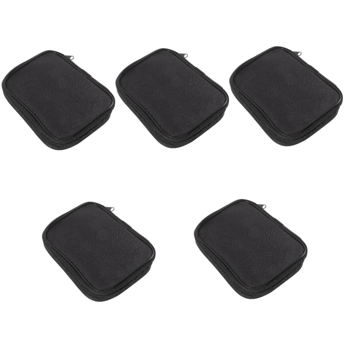 Didiseaon 5 Pz forniture mediche sacchetto stoffa borse stoffa box medicine portatorta per trasporto valigia borsa per misuratore di glicemia borsa per glucometro custodia tessuto Black