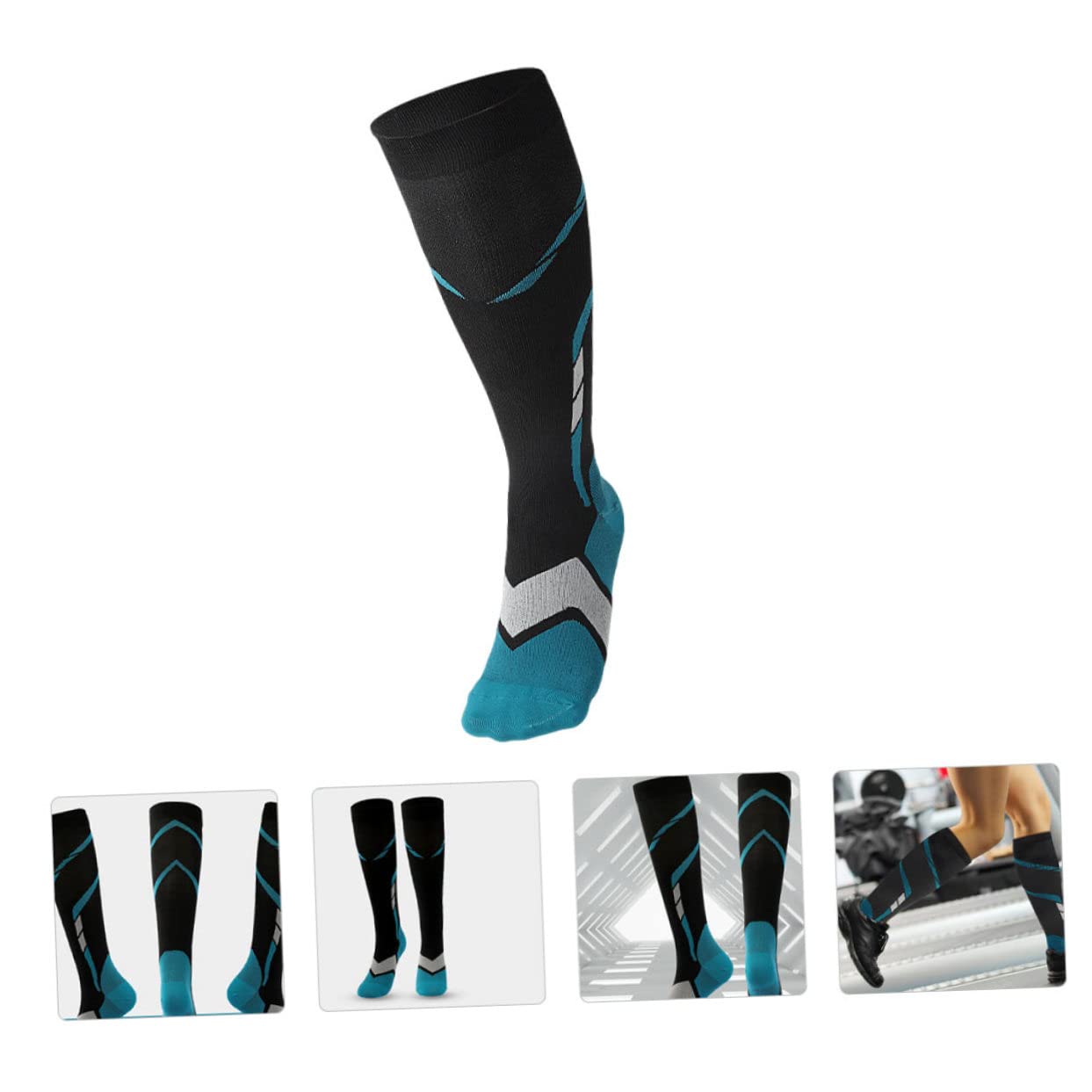 Beatifufu 1pair Outdoor Sports Compression Socks for Men Women Breathable Knee Socks for Climbing Running and Hiking Moisture-wicking Sweat-absorbent Design Ergonomic Fit for Ultimate