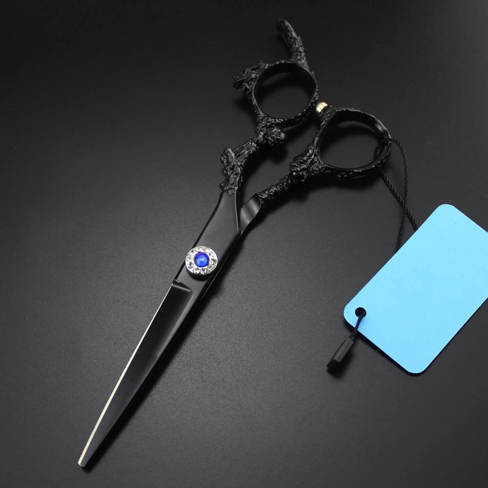 Hair Cutting Scissors, 6inch Professional Japan 440c Steel Black Dragon Handle Hair Scissors Cutting Barber Tools Haircut thinning Shears Hairdresser Scissors (Cutting Scissor)