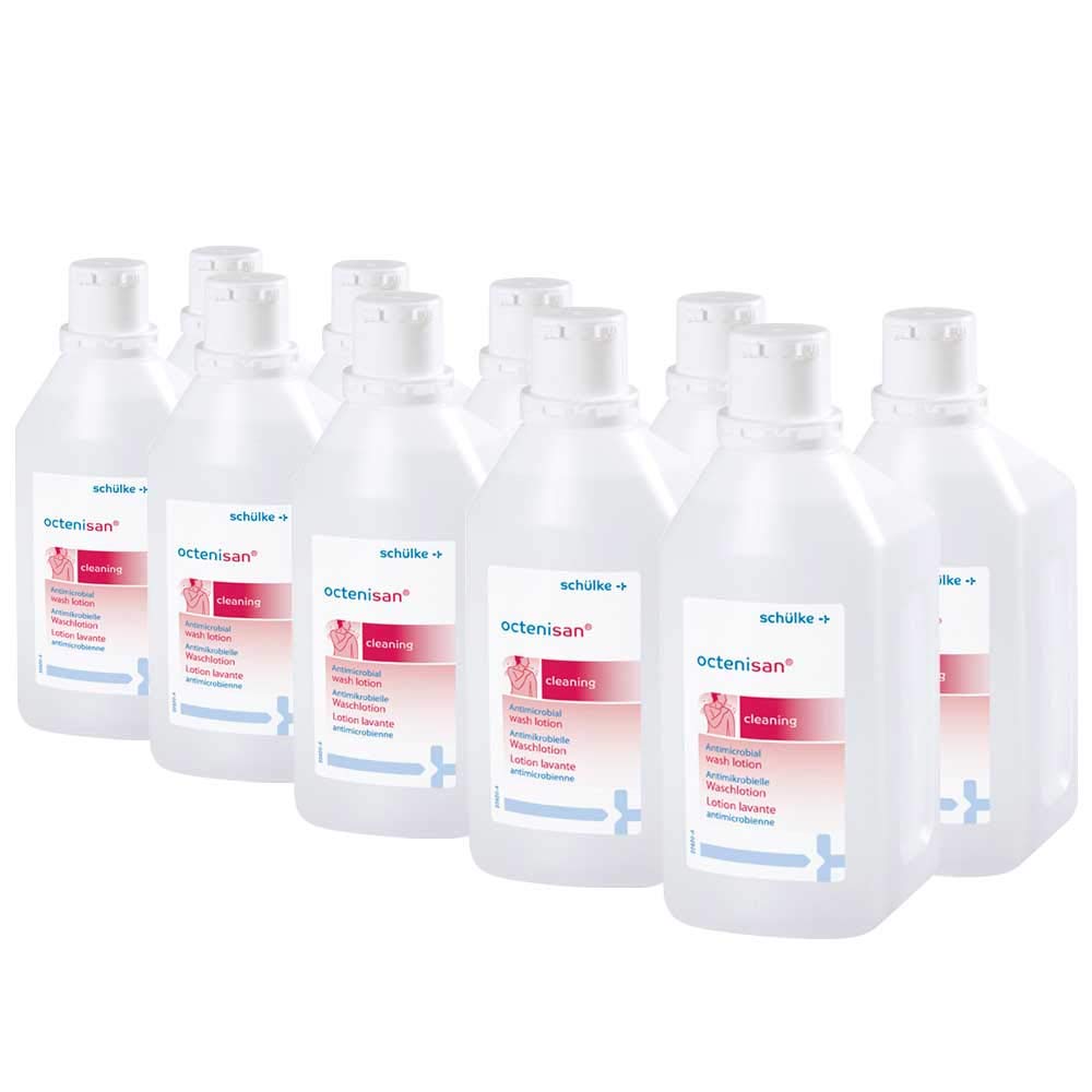 Loción de lavado Octenisan® de Schülke, 10 x 1000 ml, loción limpiadora, jabón líquido, con alantoína, sin perfume