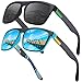 LEDING&BEST Occhiali da sole polarizzati per uomo donna/Pesca Golf Bicicletta Guida Pesca arrampicata Sport all'aperto occhiali da sole (A- 2 Paia（Nero/Non-aspecchio+blu/Aspecchio）)