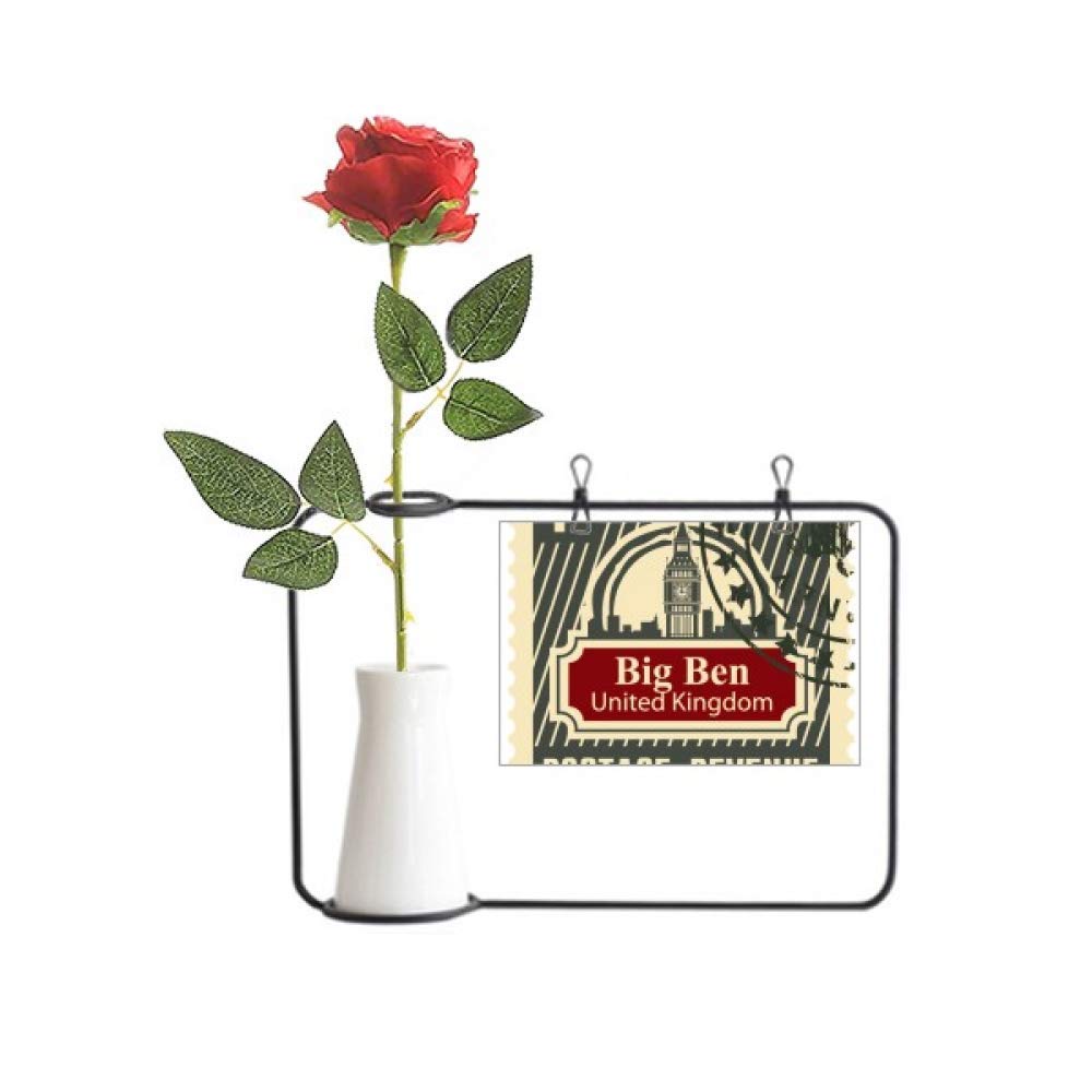 Rose artificielle à suspendre avec vase bouteille London Postage
