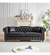 ピース　チェスターフィールド　アメリカ Amazon.com: 88.5-inch Chesterfield Sofa, PU Faux Leather Oversized