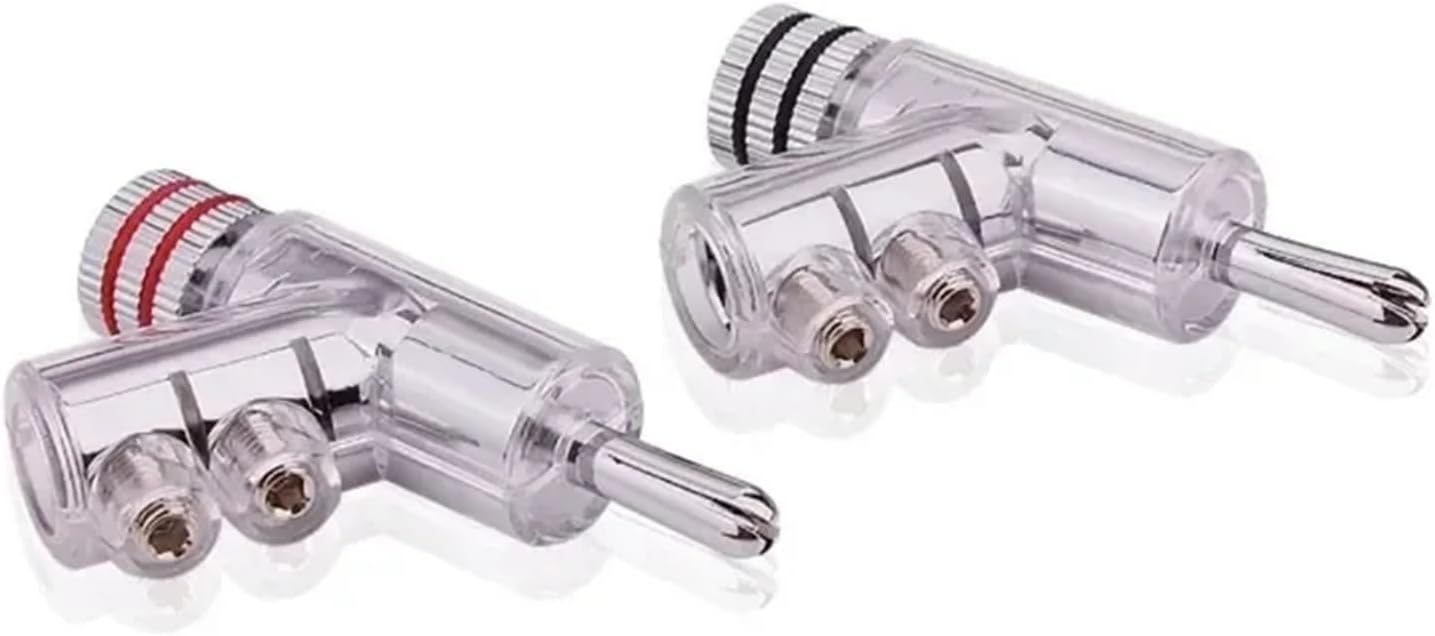 Self Locking Banana Copper for 4mm Head Speaker Terminal Connector Audio Amplifier Y-Shaped Gold Silver(5 Pairs,Silver)