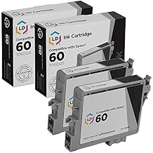 LD Remanufactured Ink Cartridge Replacements for Epson 60 T0601 Black, 2-Pack