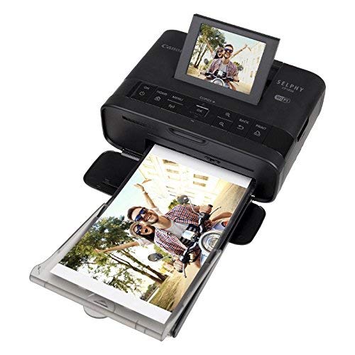 Canon Selphy Cp1300 Wireless Compact Photo Printer With Airprint And Mopria Device Printing, With Canon Kp108 Paper And Black Hard Case To Fit All Together (Black) #TOP1