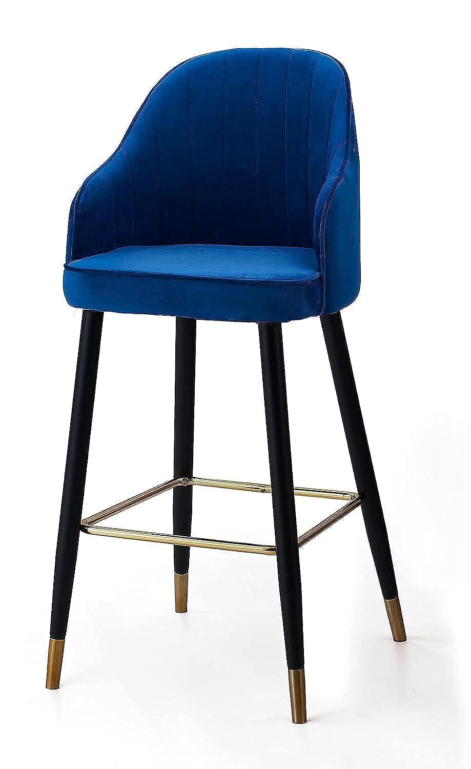 Angela Bar Stool Kitchen Chair High Chair Modern Design With Strong Legs (Blue)