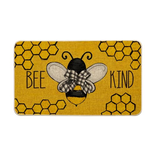Artoid Mode Bee Kind Bow Tie Doormat 17x29 Inch