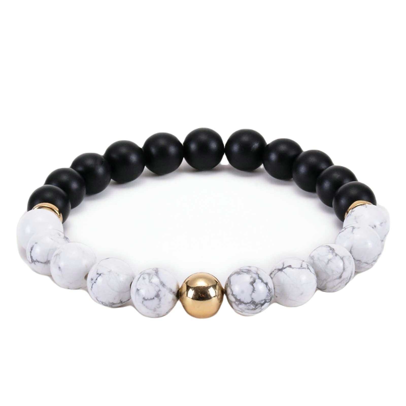 Pulsera difusora de aceites Esenciales para Mujer, Piedra de Lava, Pulsera de Piedra Natural de 8 mm, Pulseras elásticas para Hombre de 17 cm