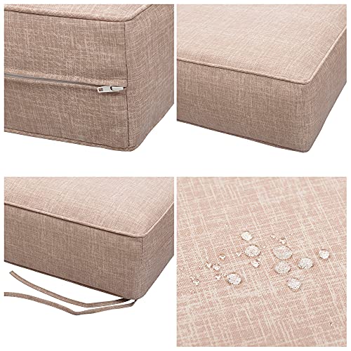 In4 Care 24 X 24 X 6 Inch Outdoor Deep Seat Cushion Set，All-Weather Seating Chair Cushion For Patio Chair Furniture - Antique Beige #TOP4