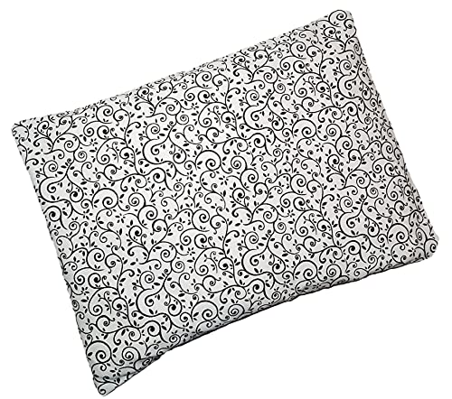 Microwavable Corn Filled Heating Pad and Cold Pack/Washable 100% Cotton Cover (Vines - Black and White 7.5in W x 11in L)