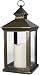 Bright Zeal BZY 14" Tall Vintage Decorative Lantern with LED Pillar Candle (Bronze, Batteries Included) - Outdoor Lanterns Decorative Hanging - Battery Lantern Candle Holder - Vintage Candle Lantern
