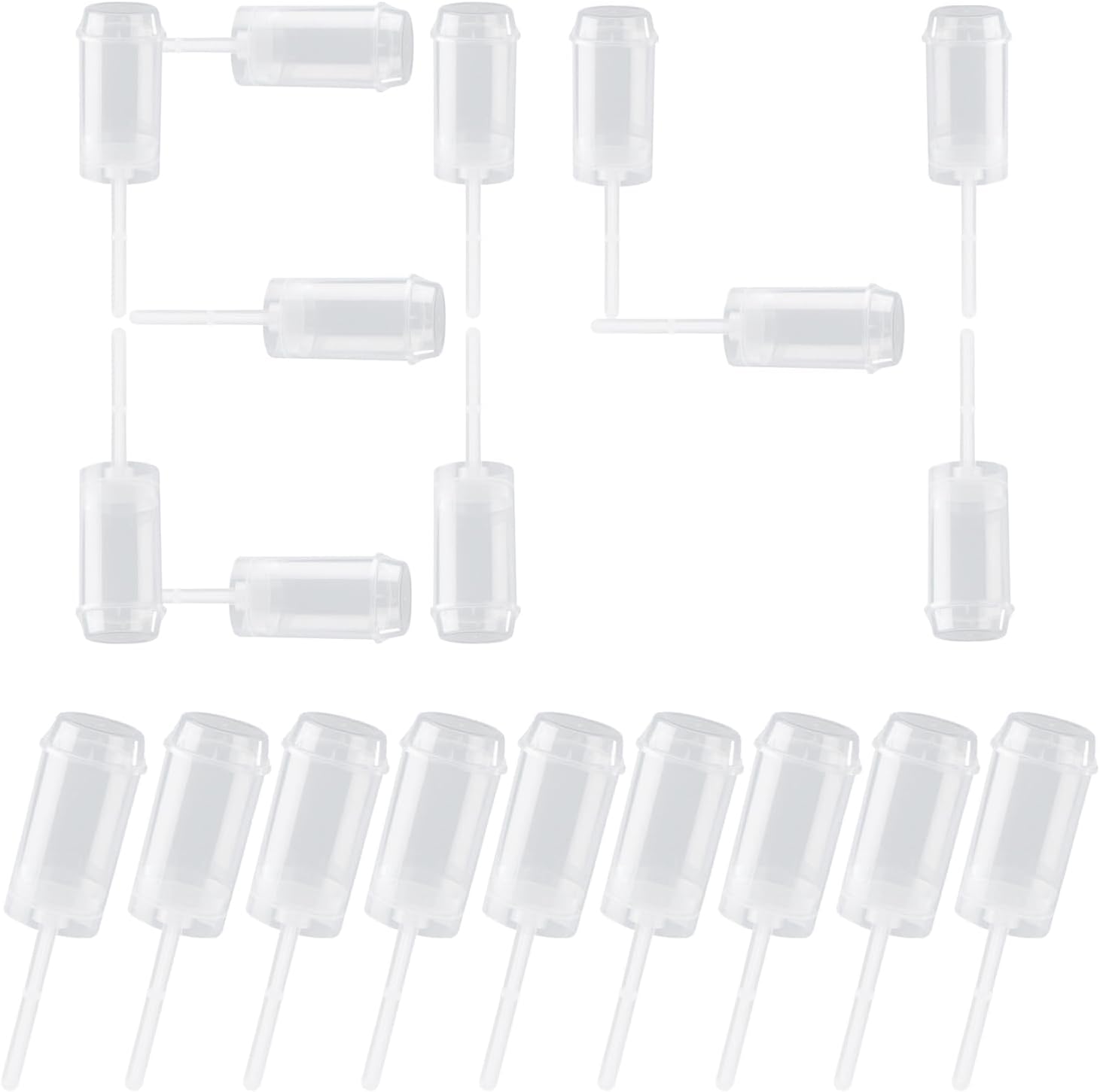 BOROLA 84 pcs Round Shape Clear Push-Up Cake Pop Shooter (Push Up Pops) Plastic Containers with Lids, Base & Sticks