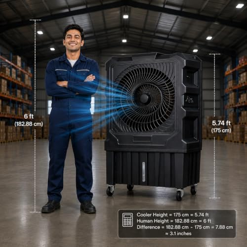 Image of FAIRCOOL | 160 Liters Commercial Air Cooler | 8100 CMH Air Delivery | 26-Inch Fan | Honeycomb Cooling | 160 Ft Air Throw | Cools Up to 1500 Sq. Ft. | 1-Year Warranty