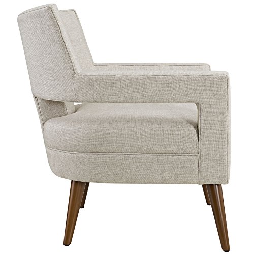 Modway Sheer Upholstered Fabric Mid-Century Modern Accent Lounge Arm Chair In Sand #TOP4