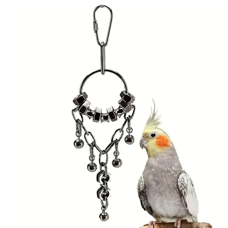Brinquedo para Aves com Sinos de Aço Inoxidável fkttupelly BR-01 – 20 cm
