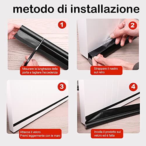 2 Stuks Tochtstoppers Voor Deur, Tochtstopper Voor Deur, Geschikt Voor Tochtstopper, Deur, Op Maat Te Snijden, Afmetingen Tochtstopper X Deuren (eenzijdige Versie) - Image 7