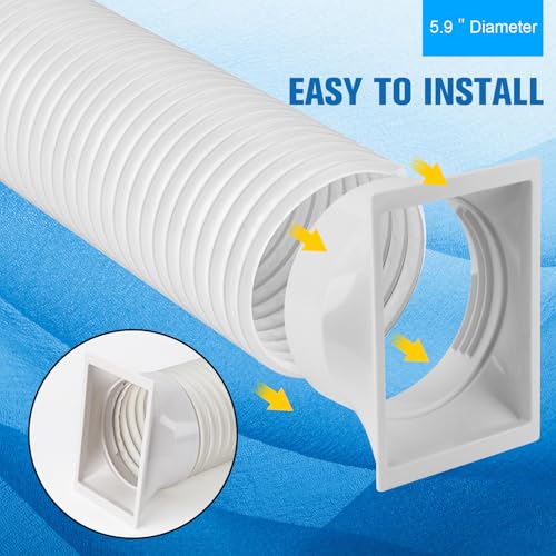 Portable Air Conditioner Hose Kit 5.9" Dia 59" Length Universal AC Hose with Adapter Flexible Exhaust Hose and AC Unit Tube Connector for Portable Air Conditioner Vent AA03 by PURTEERY - Used condition - Image 5