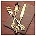4-24 sztuk Luksusowy Złoty Obiad Naczynia Vintage Sztućce Pozłacane Wesele Weselna Ze Stali Nierdzewnej Nóż Dźwigowy Spoon Teaspoon zestaw sztućców zestaw sztućców (Color : 4 Sets 16PCS)