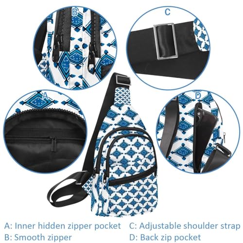 Sac à dos multifonction à fermeture éclair au design géométrique - 2