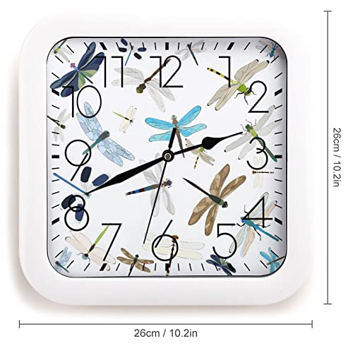 Pendule murale silencieuse libellule moderne avec mécanisme sans tic-tac - 3