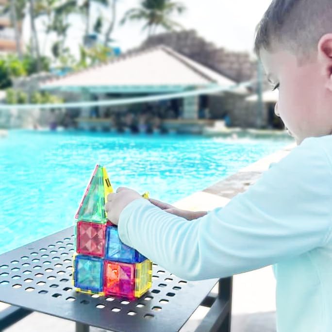 CreateOn Crayola Mini Magnetic PIP-Tiles, Bold Colors - Building Set for Kids, Magnetic Building Toys for Kids, STEM Travel Toys for Boys and Girls Ages 3+, 24-Piece Set (Bold) - Image 6