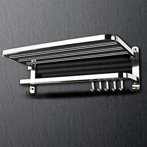 Toallero, Barra de suspensión de acero inoxidable con acabado pulido 304, 38cm / 48cm / 58cm / 68cm / 78cm, para armarios de baños de cocina, impermeables y a prueba de herrumbre-Los 48cm Cover