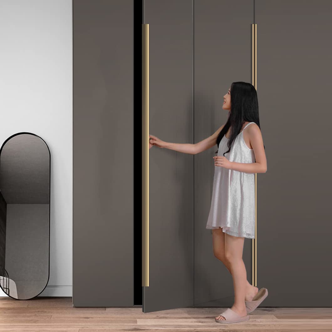 Maniglie Nascoste per Mobili Maniglie delle Porte del Guardaroba in Oro Maniglia per Armadio da Cucina da 2 Pezzi Maniglie per Cassetti Extra Lunghe, Lega di Alluminio (Length 1000mm)