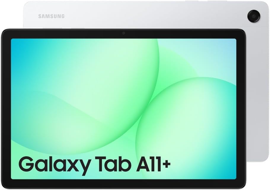 Samsung Galaxy Tab A11+, Android Tablet, AI Features, Sleek and Modern Design, 11 Inch 90Hz Display, 128GB Storage, 6GB Memory, With Dolby Quad Speakers, Silver, 3 Year Extended Warranty (UK Version)