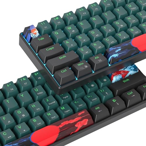 Image of 60 Percent Gaming Keyboard 60% Mechanical Keyboard LED Backlit Ultra Compact Wired Keyboard with Red Switch for Windows Laptop Gamer(61 Sound Wave)