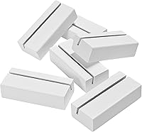 Vista 9 de WILLOWDALE 6 soportes para tarjetas de mesa de nogal para mesa, soportes acrílicos de números de mesa para recepción de boda, soporte de números