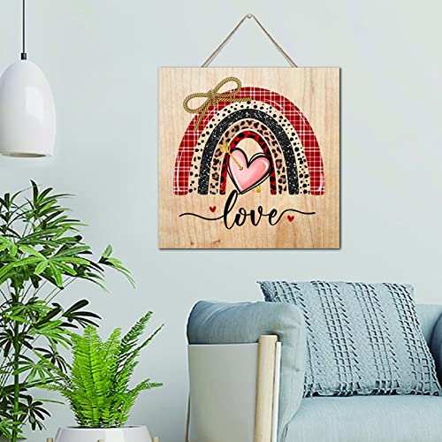 Cadeau Saint-Valentin positif romantique plaque bois Love Rainbow Gallery
