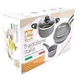 ALLUFLON 0018026573 Tradizione Italia 5-częściowy zestaw: patelnie 20-24-28 cm, rondel z rączką, 16-20 cm, aluminium