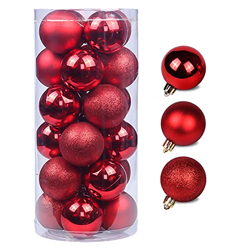 Weihnachtskugeln Christbaumkugeln 24 Stück Ø 6cm Kunststoff...