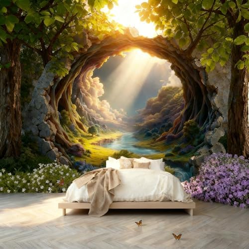 Surfino 3D Enchanted Forest Fantasy Landscape Wall Mural, Nature Scene ...