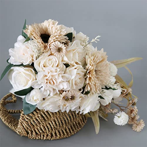 Bouquet de mariée simulation de haute qualité fleurs en gouttes d'eau